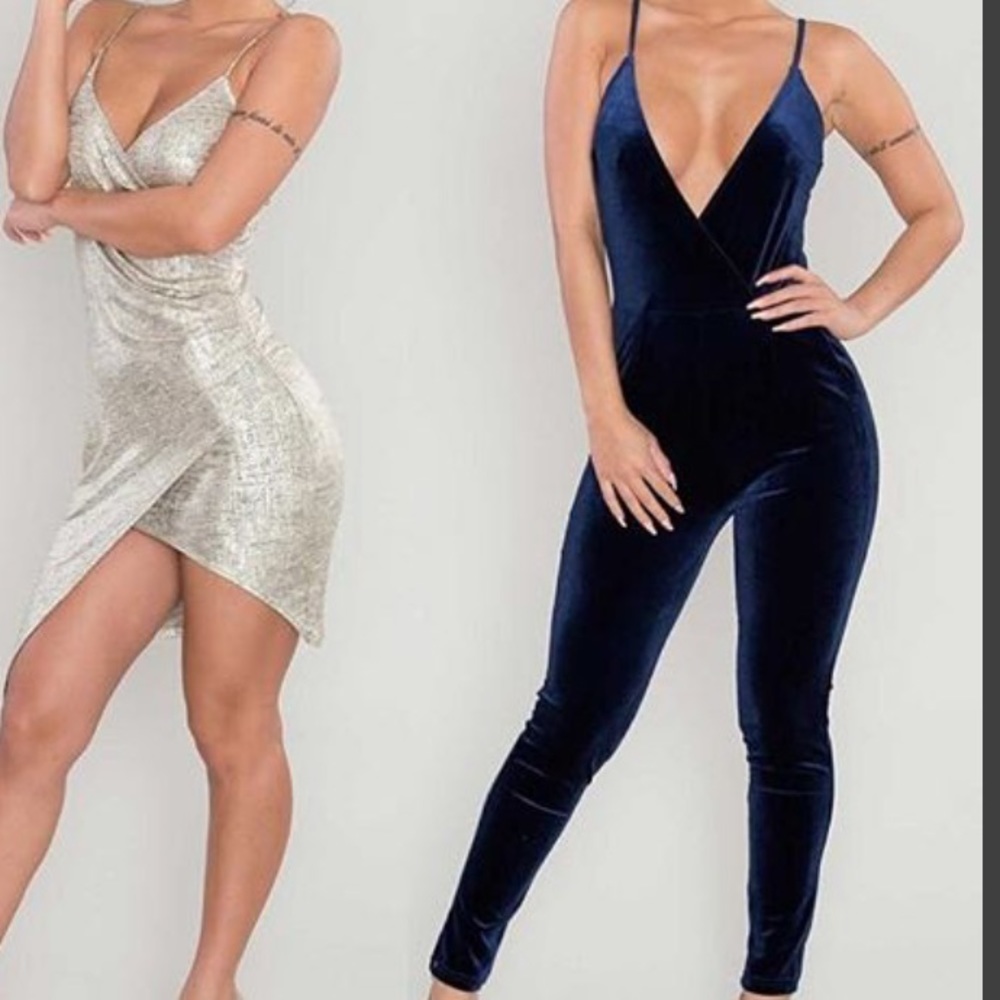 Jumpsuit- velvet cami Navy Blue